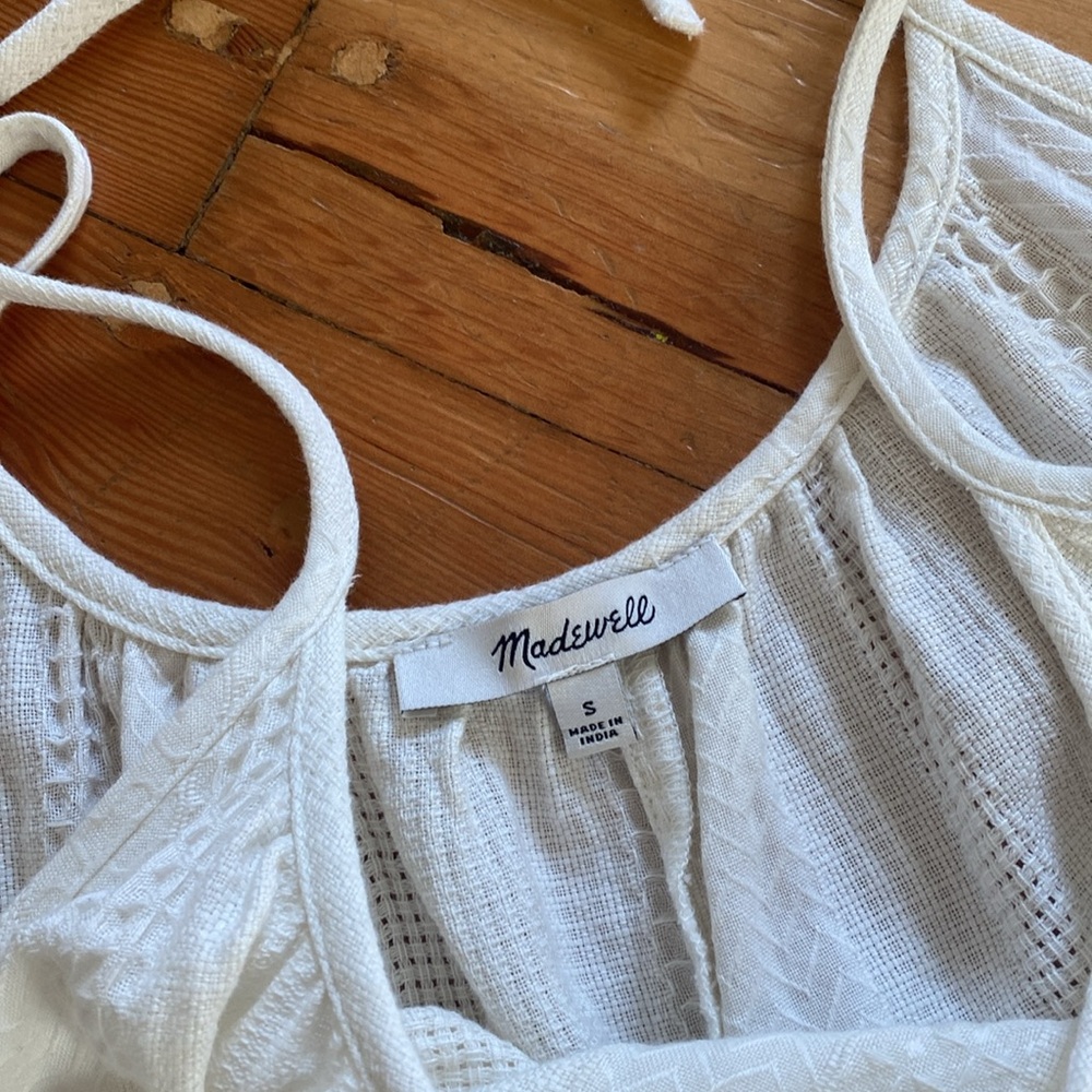 Madewell‎ Woven Cotton Boho Cream Dress Small - Picture 2 of 4